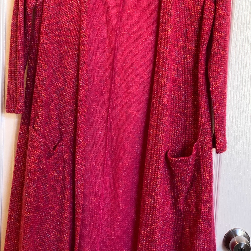 Bright pink Sarah long cardigan
